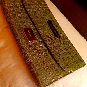 Authentic Faux Snakeskin Nine West Oversized Clutch